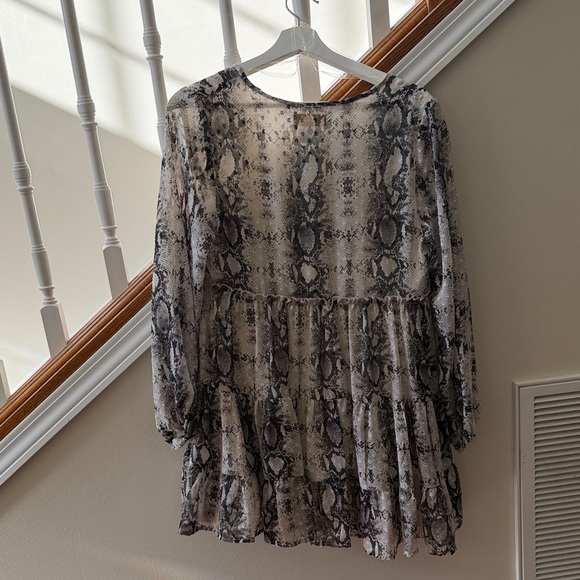 Altar'd State Black and Gray Snake Print Mini Dress - Picture 2 of 2